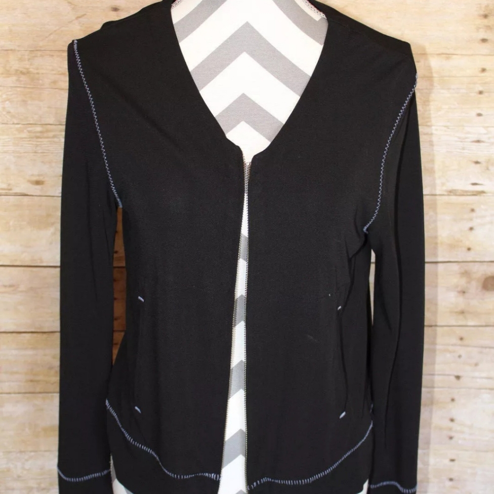 J. Jill Black Zip-Up Blouse